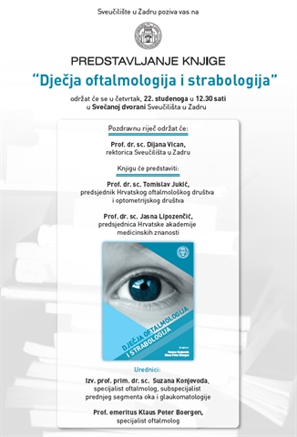 Poziv na predstavljanje knjige „Dječja oftalmologija i strabologija“